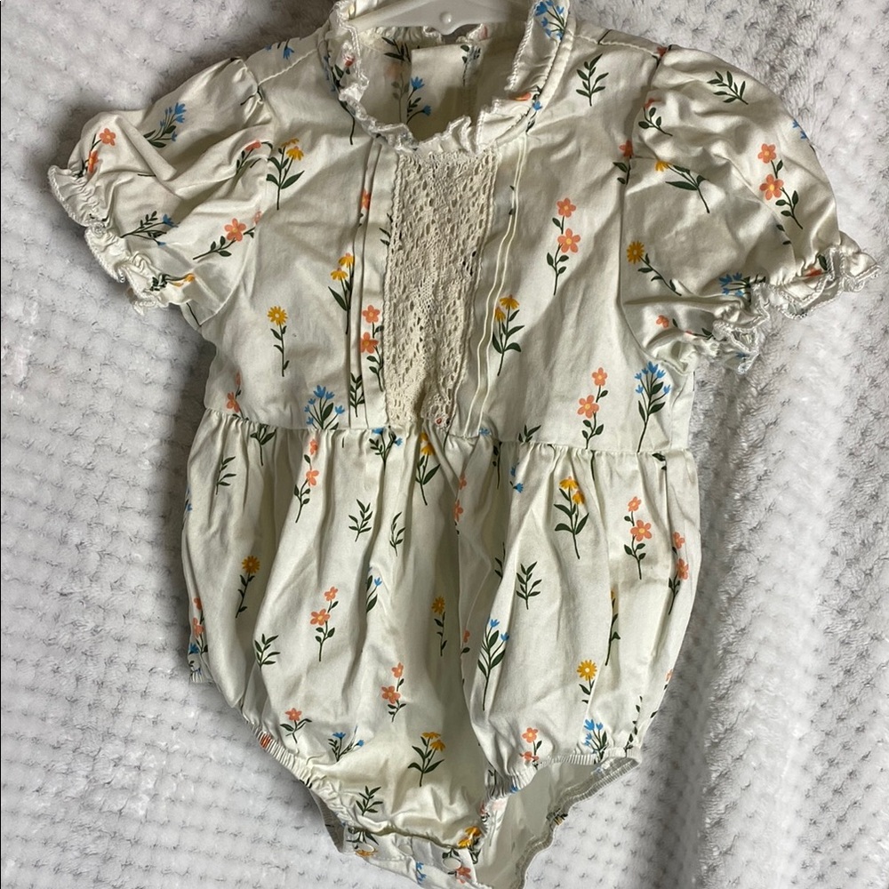 Cozy Pixies Floral Bubble Baby Outfit